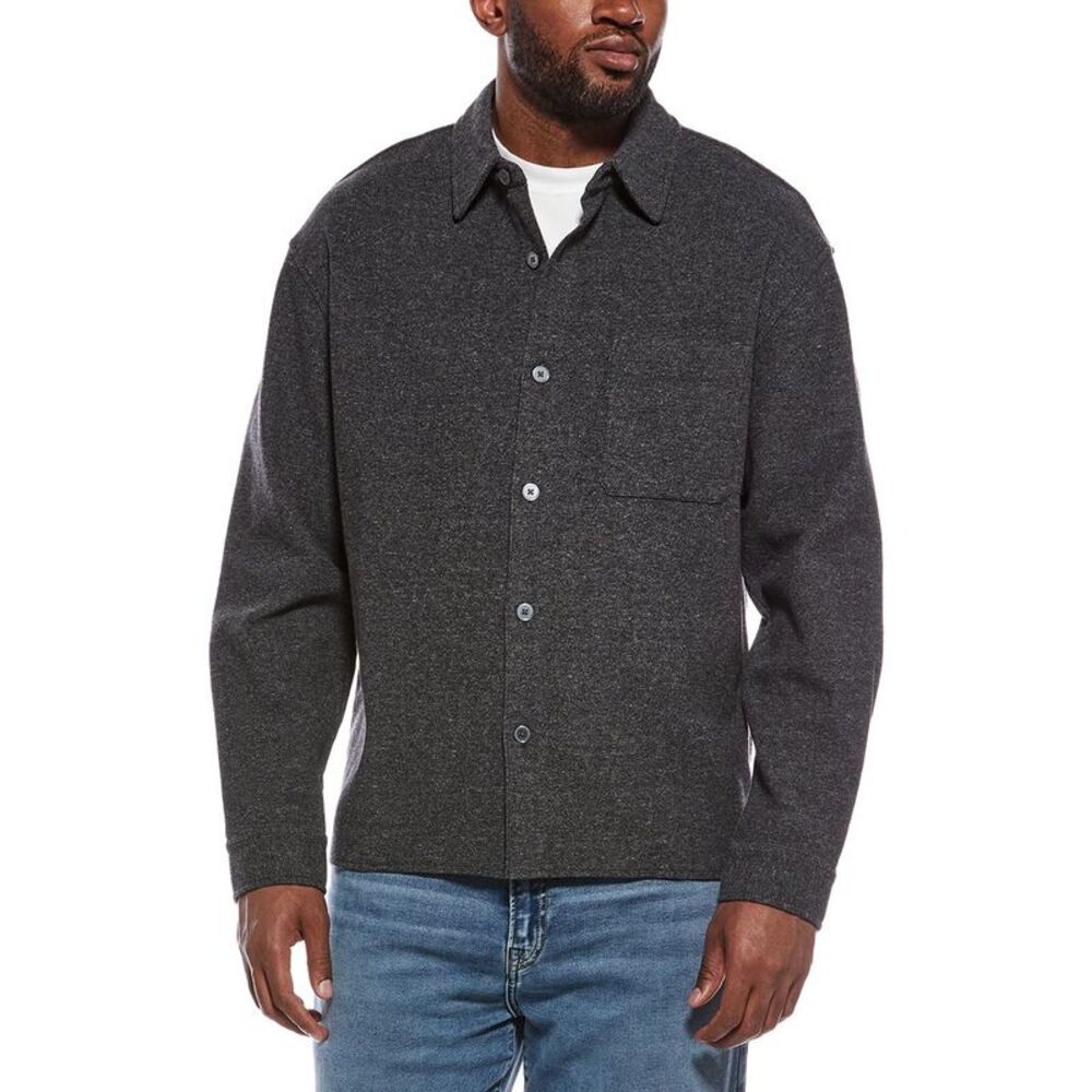 Frame Denim Mens Waffle Textured Shirt, Gray